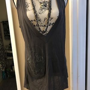 Thomas Wylde Deep V neck sleeveless top